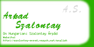arpad szalontay business card